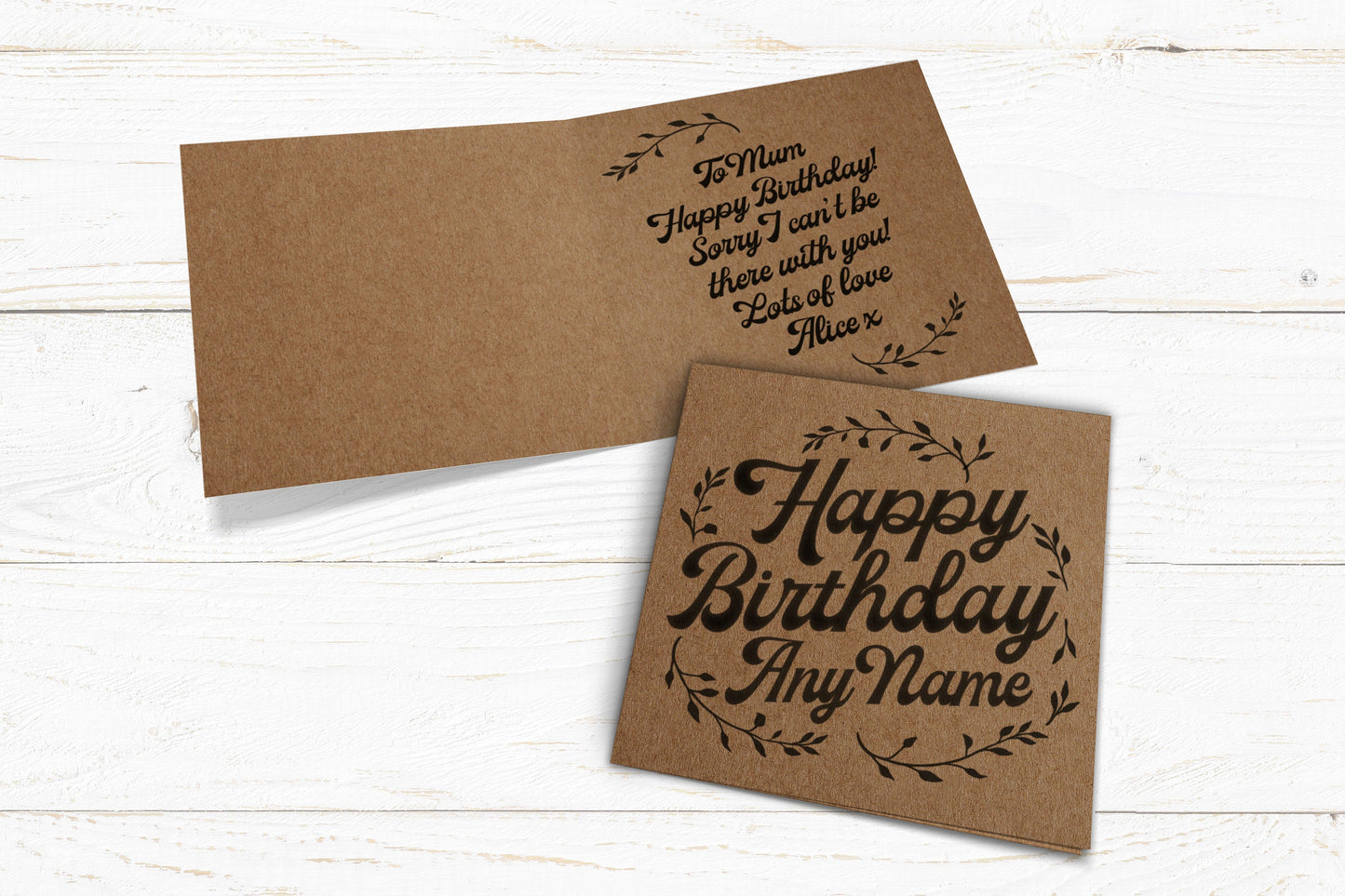Happy Birthday To You Kraft Card. Birthday Card. Kraft Card. Greetings Card. Personalised Birthday Card. Send Direct Option.