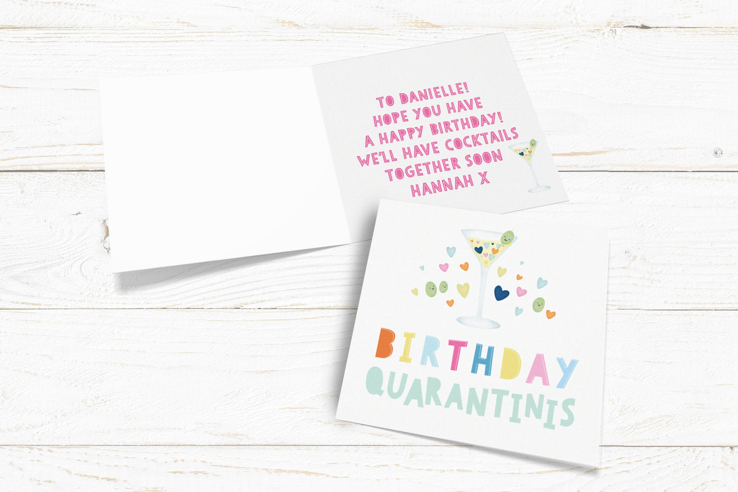Birthday Quarantinis Card. Lockdown Birthday Card. Happy Birthday Card. Send Direct Option.