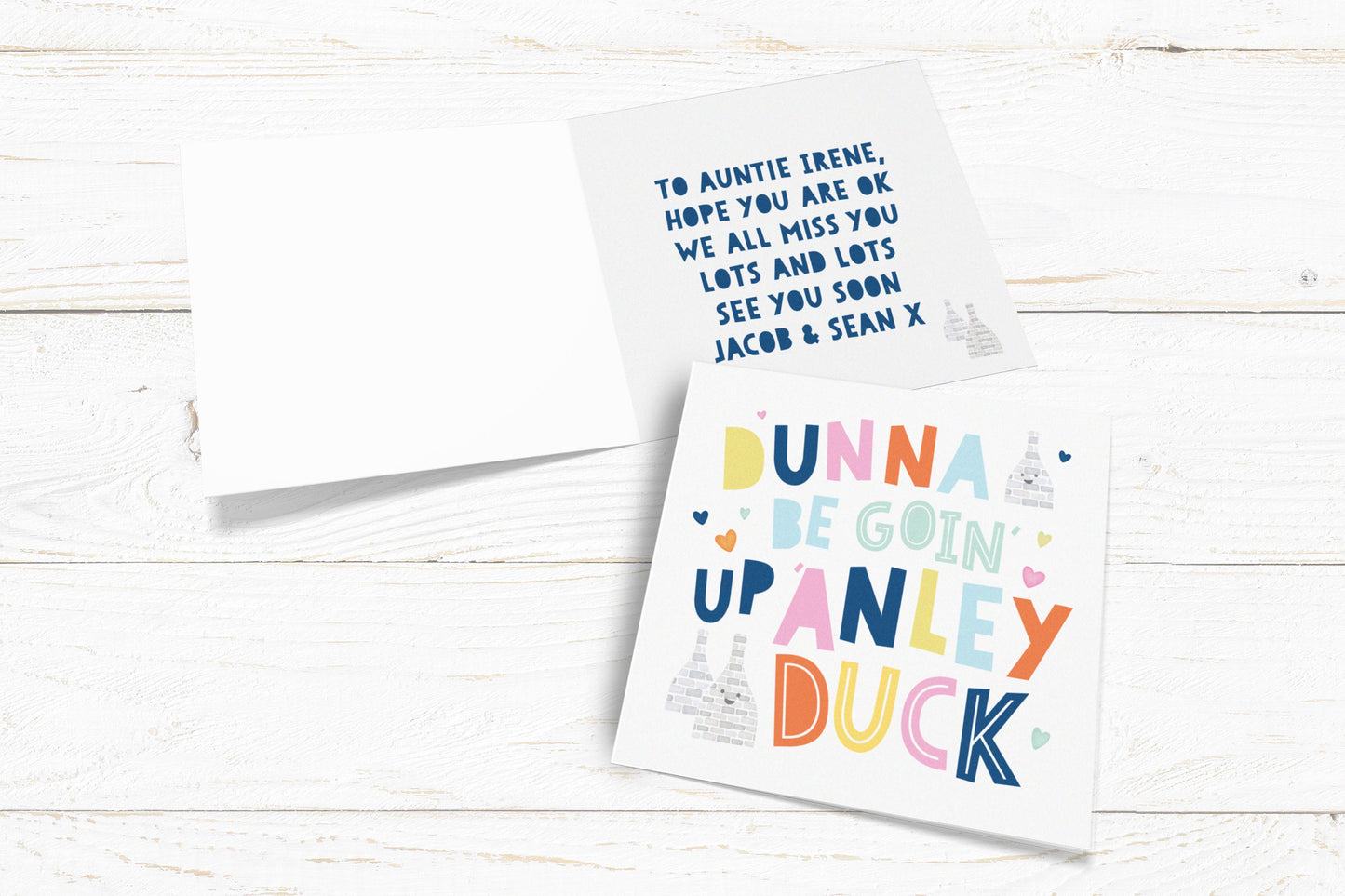 Dunna Be Goin' Up 'Anley Duck Card. Lockdown Cards. Stoke on Trent Cards. Send Direct Option.