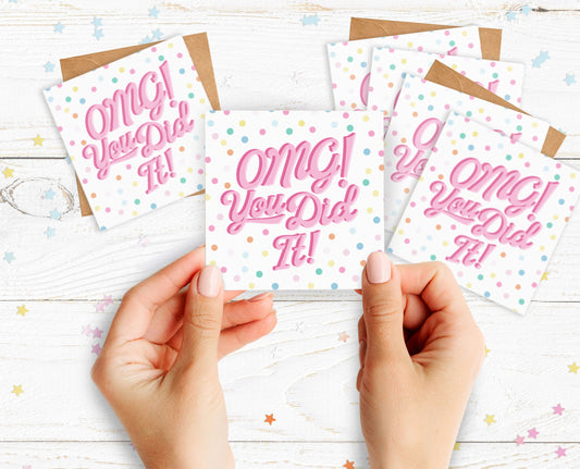 Mini Pack of Happiness - OMG! You Did It! Cards. Well Done. Congratulations. You Passed. Pack of Cards.