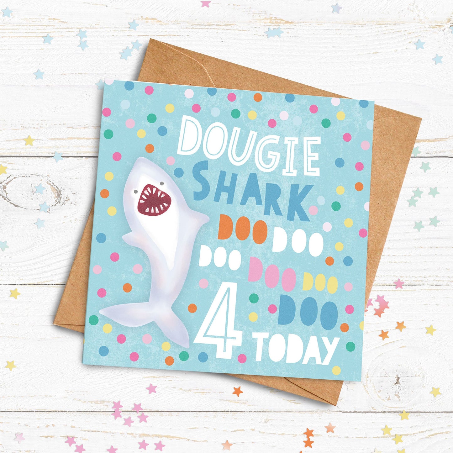 Personalised Shark Doo Doo Birthday Card. Personalise with name and age. Baby Shark Card. Boys Birthday Card. Send Direct Option.