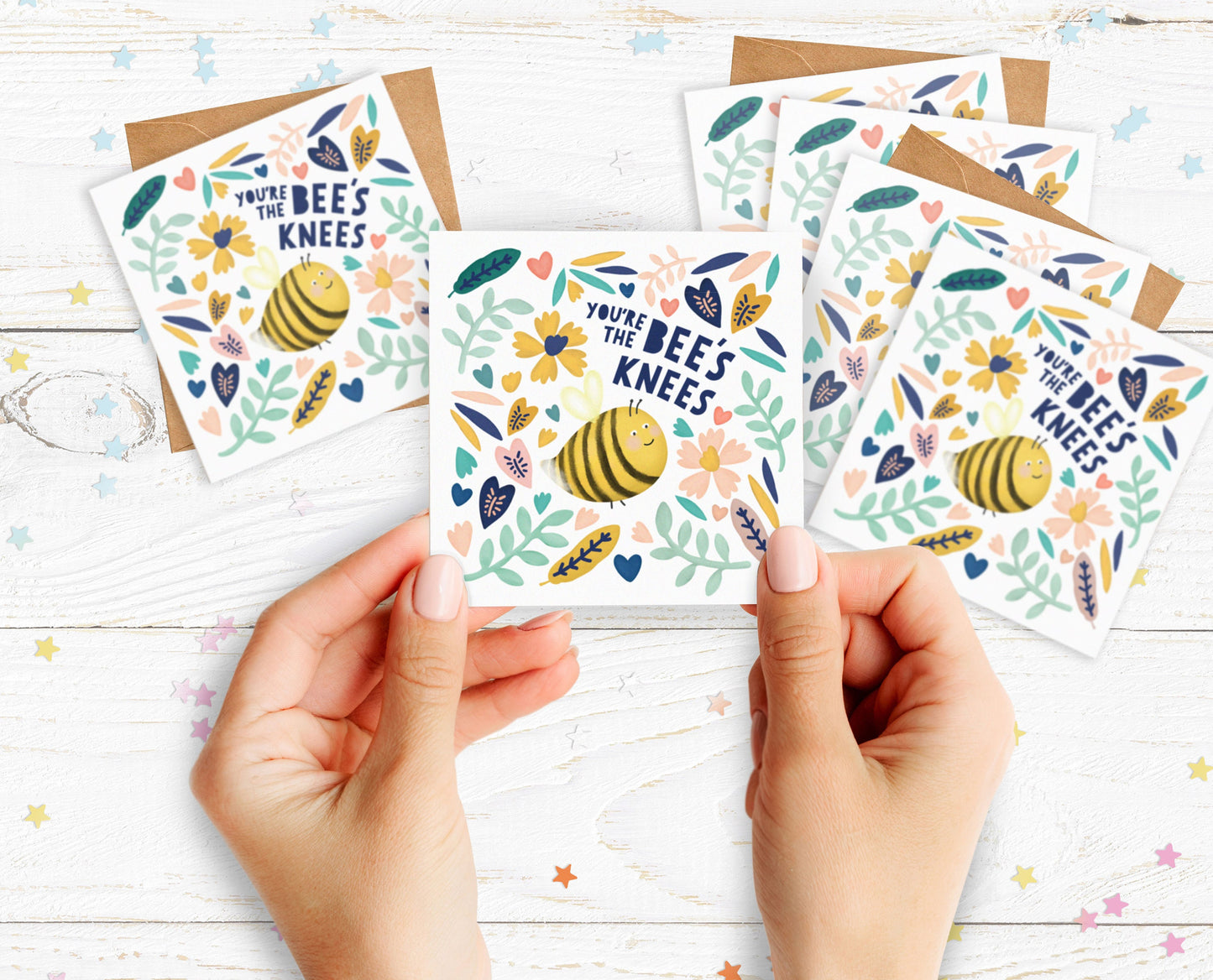 Mini Pack of Happiness - You're the Bee's Knees. Thank you cards. Thank you Teacher Cards.Pack of Cards. Congratulations cards.