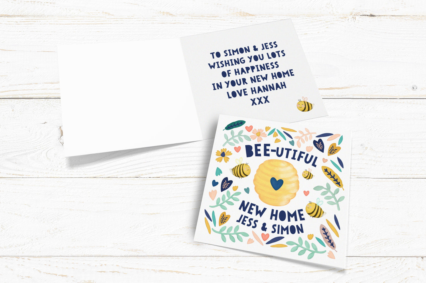 BEEutiful New home Card. Bee Card. New Home Card. Moving House Card. Cute Bee Cards. Send Direct Option.