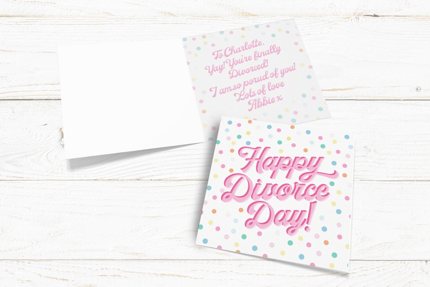 Happy Divorce Day Card. Divorce Cards. Single Lady Cards. Send Direct Option.