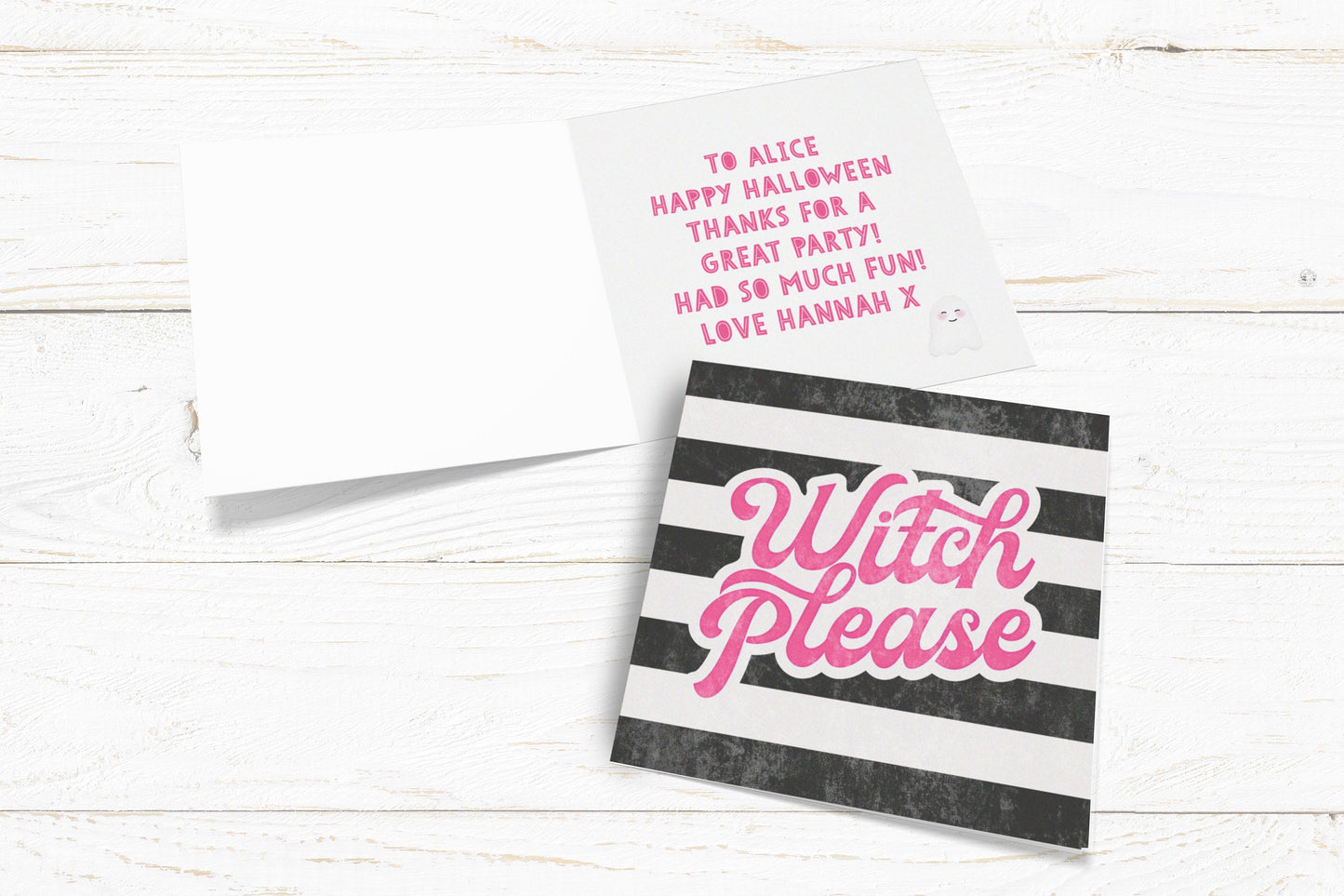 Witch Please Card. Personalised Halloween Card. Cute Halloween Card. Halloween Party Invite. Send Direct Option.