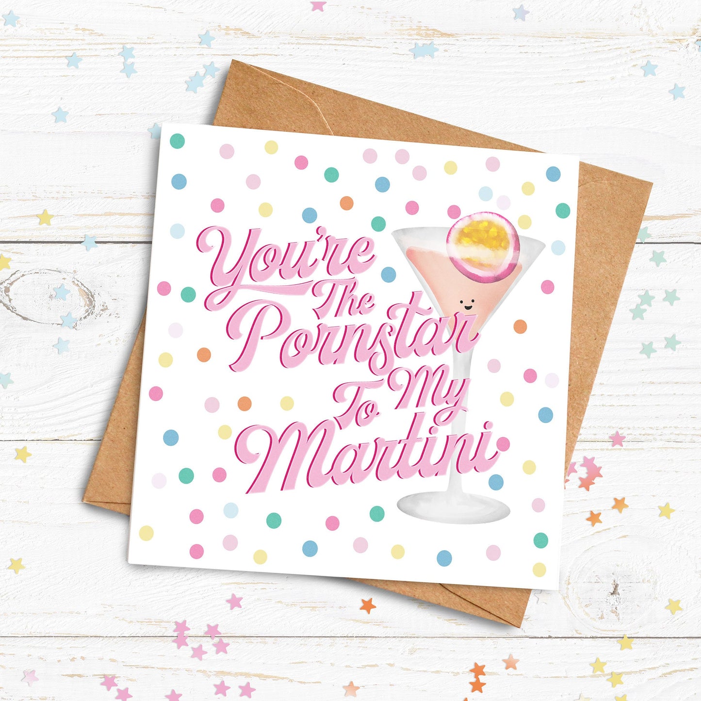 Pornstar Martini Card. Personalised Lockdown Birthday Card. Cocktail Birthday Card.Happy Birthday Card. Send Direct Option.