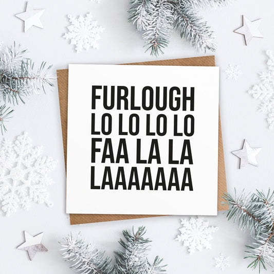 Furlough Fa La La La Christmas Card. Lockdown Christmas Card. Funny Covid Card. Kraft Card. Send Direct Option.