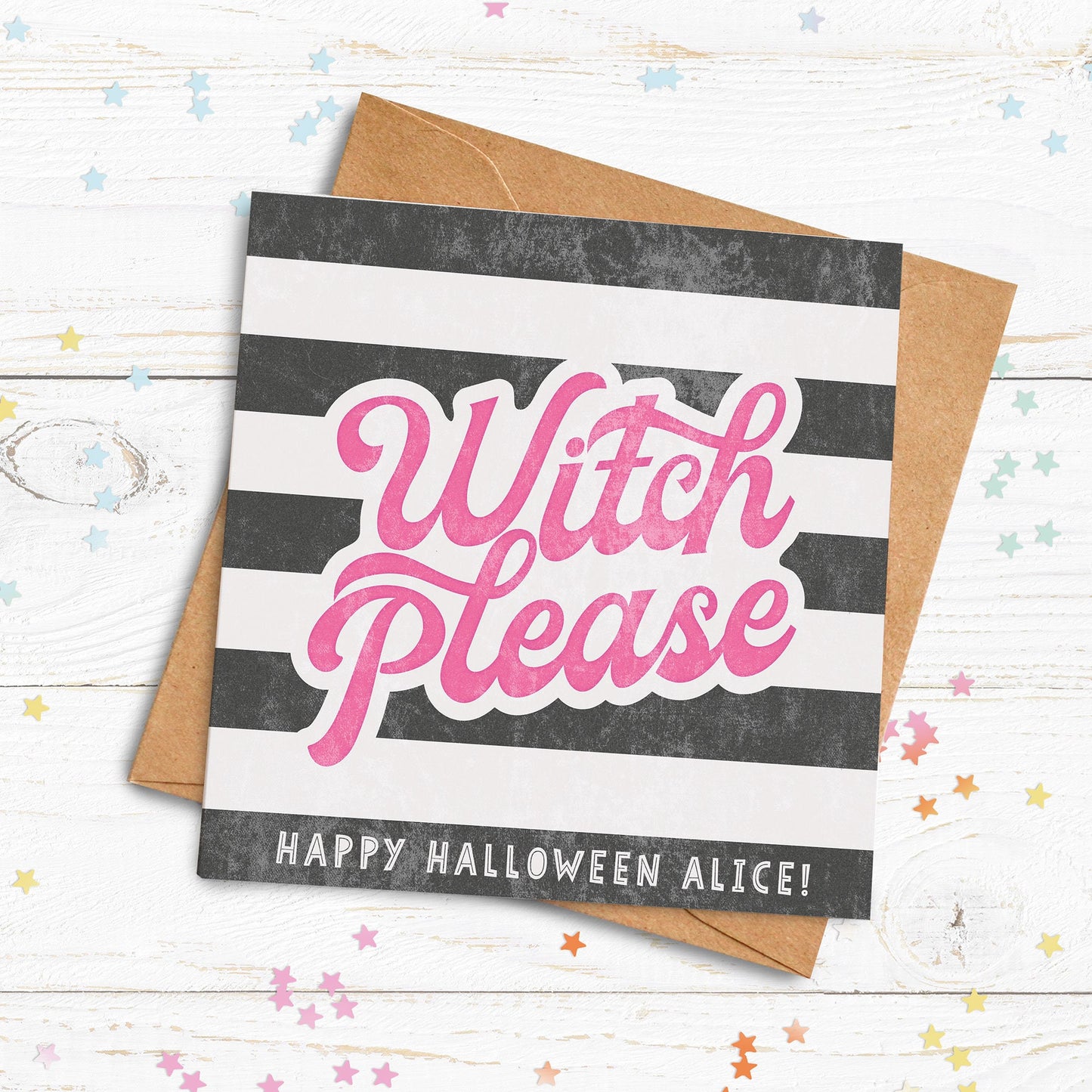 Witch Please Card. Personalised Halloween Card. Cute Halloween Card. Halloween Party Invite. Send Direct Option.