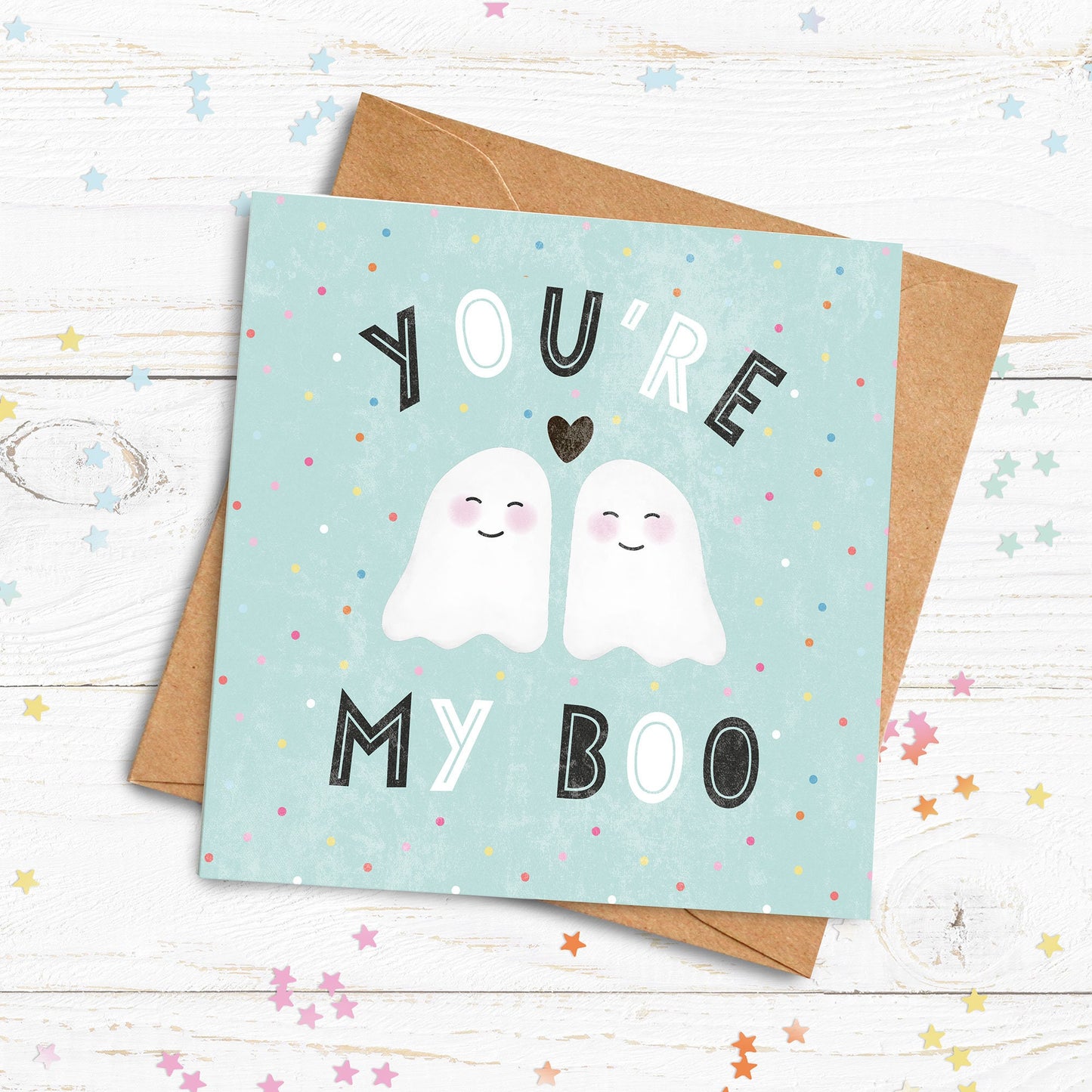 You're My Boo Card. Personalised Halloween Card. Valentine's Card. Cute Ghost Card. Halloween Party Invite. Send Direct Option.