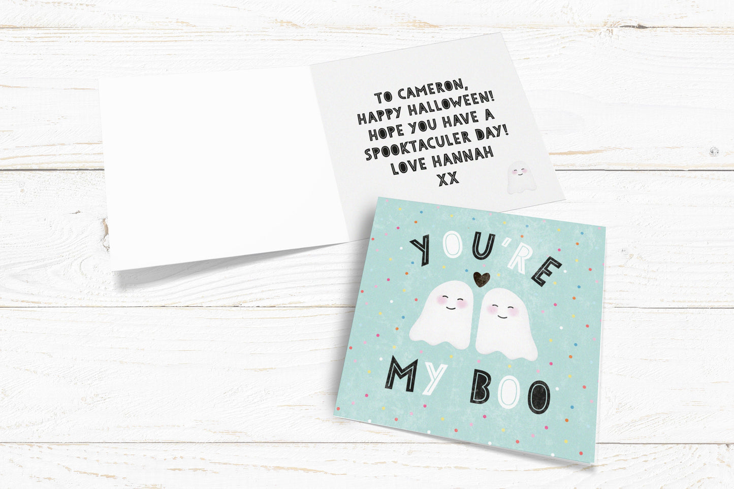 You're My Boo Card. Personalised Halloween Card. Valentine's Card. Cute Ghost Card. Halloween Party Invite. Send Direct Option.