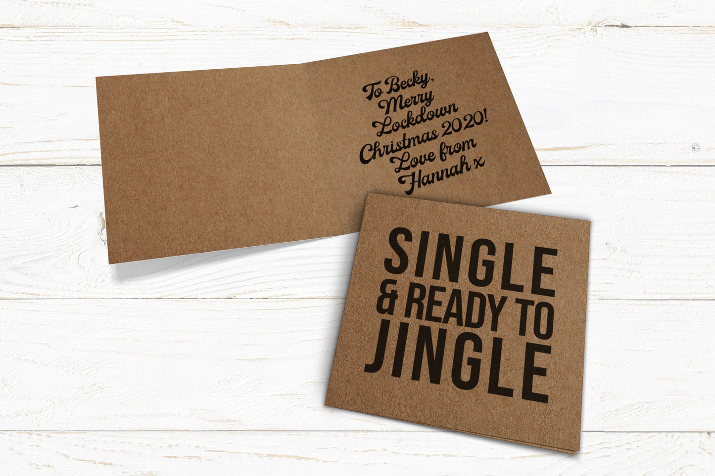 Single & Ready To Jingle Christmas Card. Lockdown Christmas Card. Funny Covid Card. Single ladies Card. Kraft Card. Send Direct Option.
