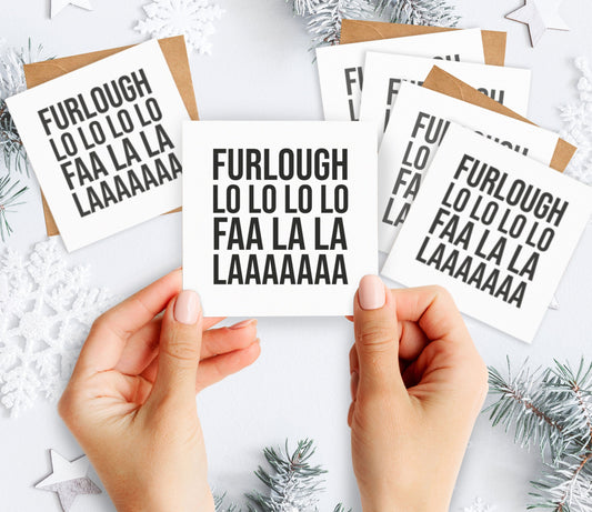 Mini Pack of Happiness - Furlough Fa La La La Christmas Cards. Pack of Christmas Cards. Lockdown Christmas Card. Funny Covid Card.