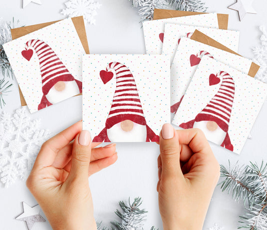 Mini Pack of Happiness - Cute Santa Gonk Christmas Cards. Pack of Christmas Cards. Cute Christmas.