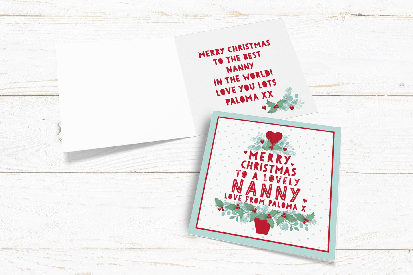 Merry Christmas to a lovely Mummy, Nanny, Auntie, Granny, Daddy, Grandad, Wife, Husband Card. Personalised Christmas. Send Direct Option.