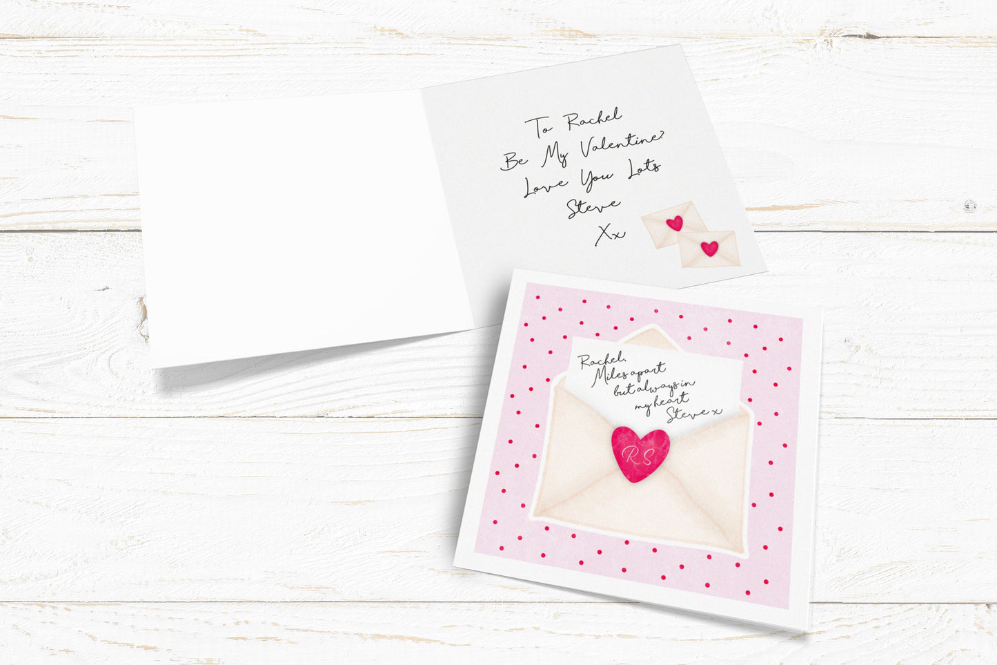 Miles apart but always in my heart Personalised Card. Valentine's Card. Cute Love Card. Personalised Valentines Card. Send Direct Option.
