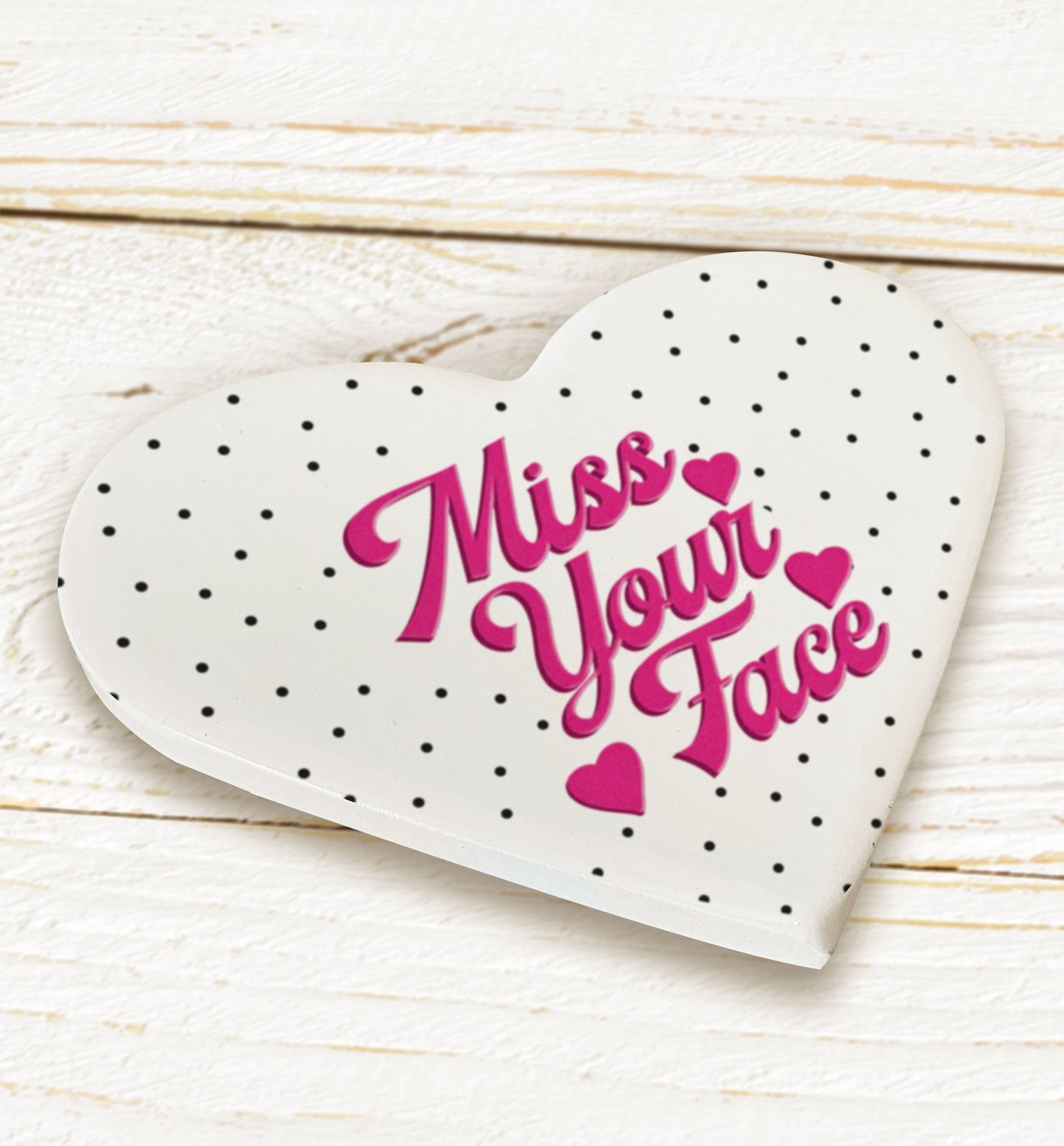 Miss your face Ceramic Heart Coaster. Personalised Coaster. Fun Valentine's gift. Personalised Valentine's Gift.