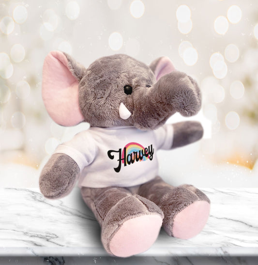 Personalised Elephant Soft Toy. Elephant Soft Toy. Birthday Gift. Soft Toy. Personalised Teddy.Personalised Christmas Gift.
