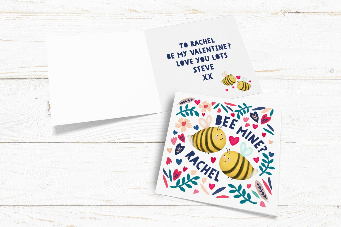 Bee Mine Personalised Card. Valentine's Card. Cute Love Card. Personalised Valentines Card. Cute Bee Card. Send Direct Option.
