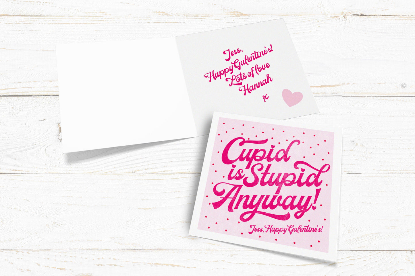 Cupid Is Stupid Anyway Card. Personalised Galentine's Card. Cute Card. Cute Lockdown Card. Personalised Valentine.Send Direct Option.