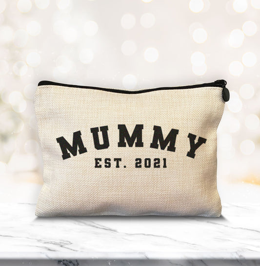 Personalised Make Up Bag. Personalised Name and Year Make up bag. Personalised Gift. Cute Make Up Bag. Mother's Day Gift.