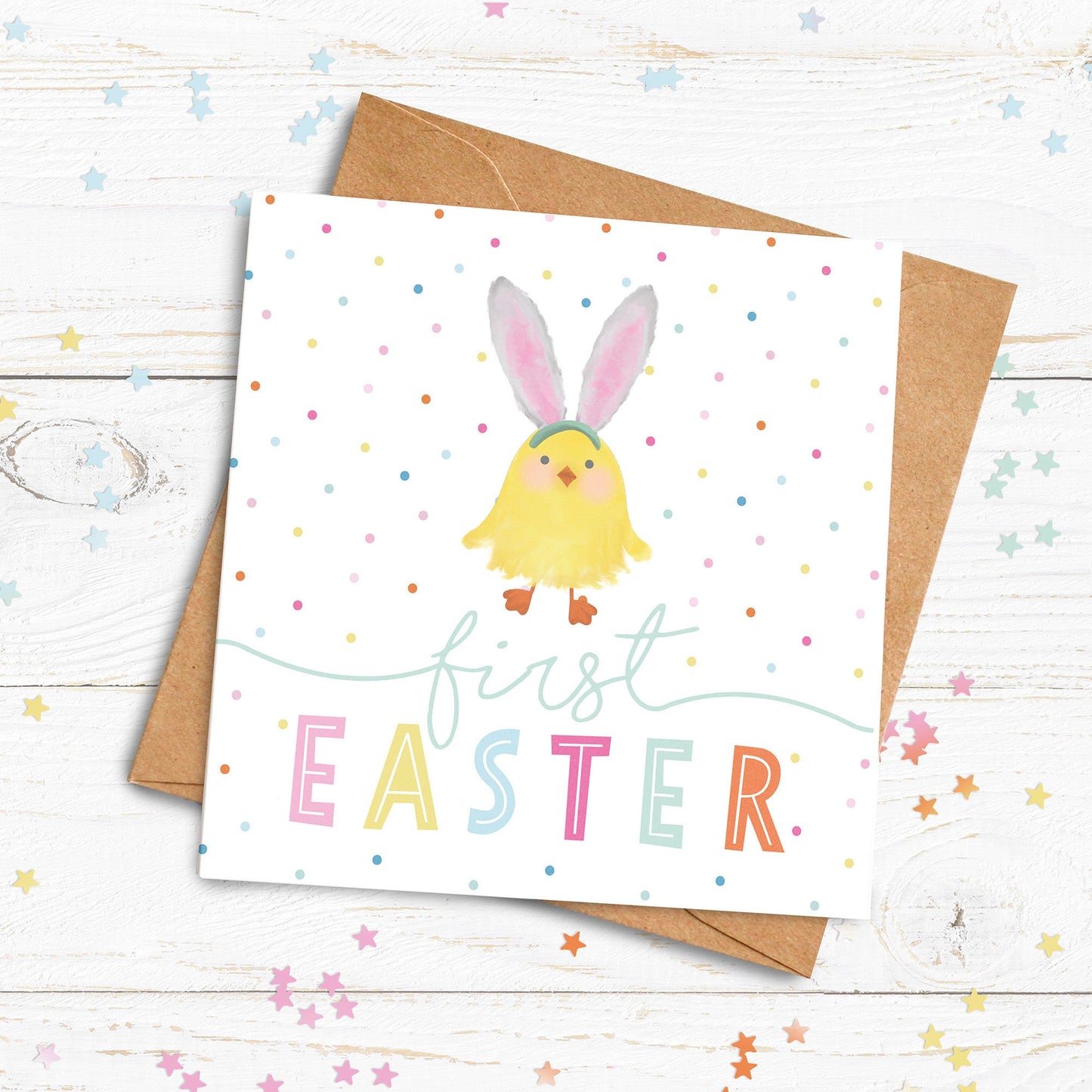 First Easter Personalised Card. Happy Easter Card. Personalised Easter Card. Cute Easter Chick Card. Baby Easter. Send Direct Option.