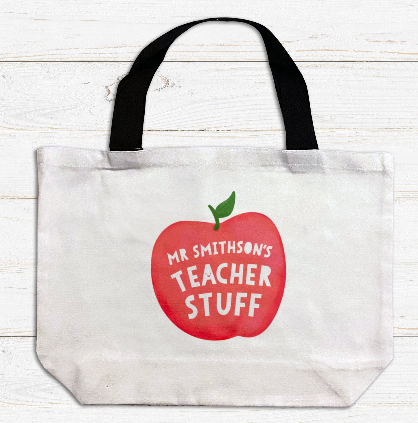 Teacher Apple Large Tote Bag. Large Shopping bag. Teacher Gift. Thank you teacher gift. Personalised Teacher bag.
