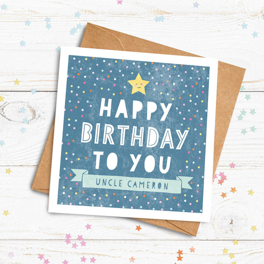 Happy Birthday To You Personalised Card - Blue. Birthday Card. Celebration Card. Send Direct Option