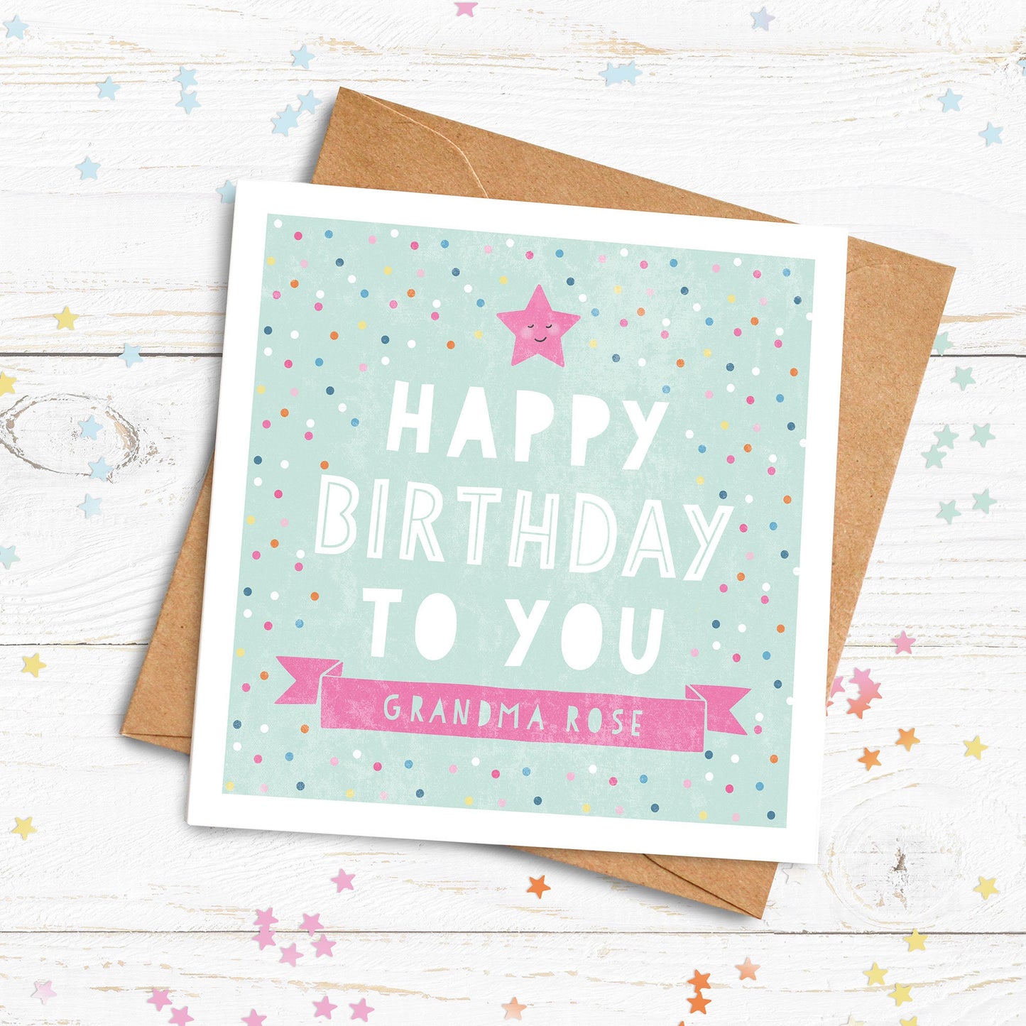 Happy Birthday To You Personalised Card - Teal. Birthday Card. Celebration Card. Send Direct Option