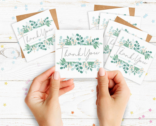 Mini Pack of Happiness - Foliage Thank you cards. Thank you wedding Cards. Packs of Cards. Thank you cards.