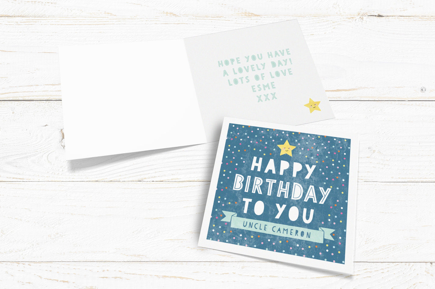 Happy Birthday To You Personalised Card - Blue. Birthday Card. Celebration Card. Send Direct Option