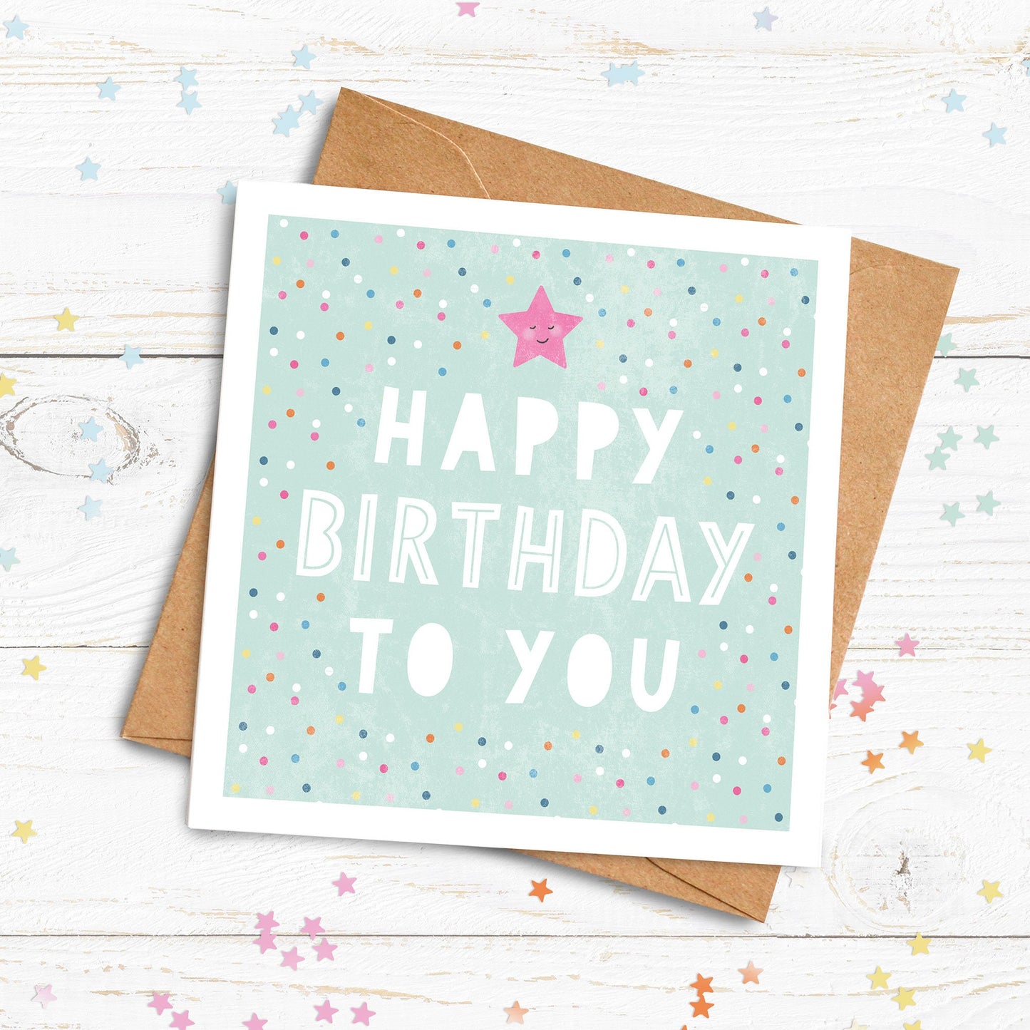 Happy Birthday To You Personalised Card - Teal. Birthday Card. Celebration Card. Send Direct Option