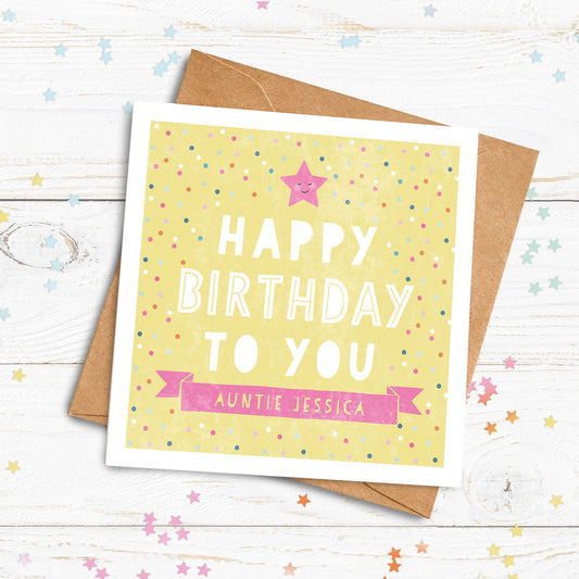 Happy Birthday To You Personalised Card - yellow. Birthday Card. Celebration Card. Send Direct Option