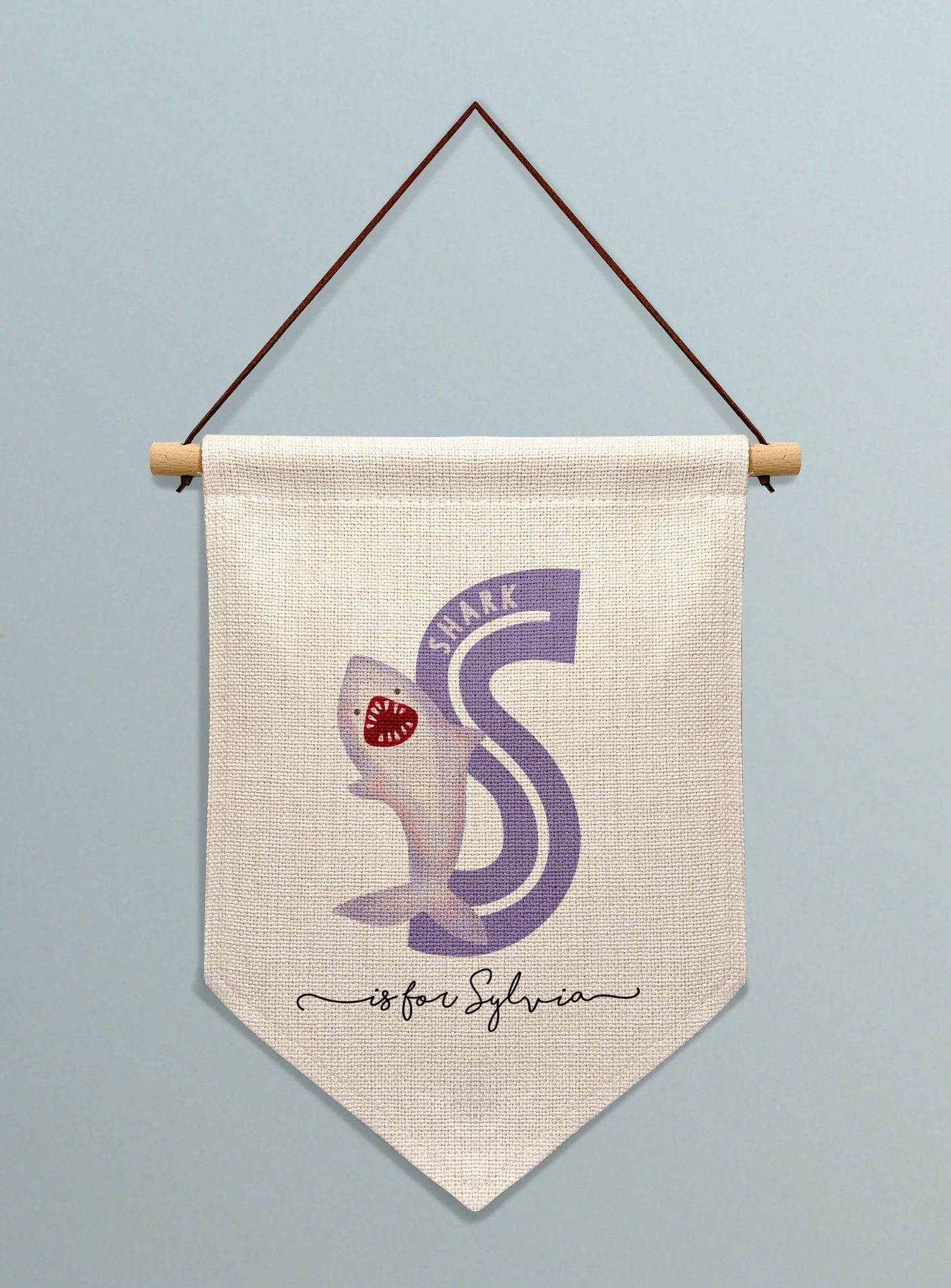 Animal Initial Personalised Linen Banner. Personalised Nursery Banner.Personalised wall banner. Personalised gift for Baby.