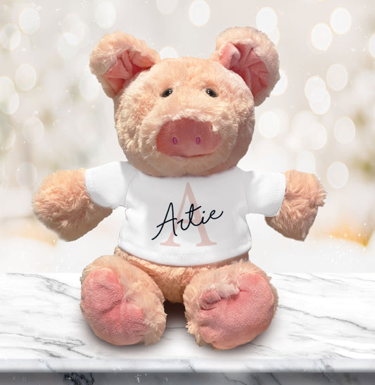 Personalised Pig Soft Toy. Pig Soft Toy. Birthday Gift. Soft Toy. Personalised Teddy.Personalised Christmas Gift. Christmas Pig Toy.