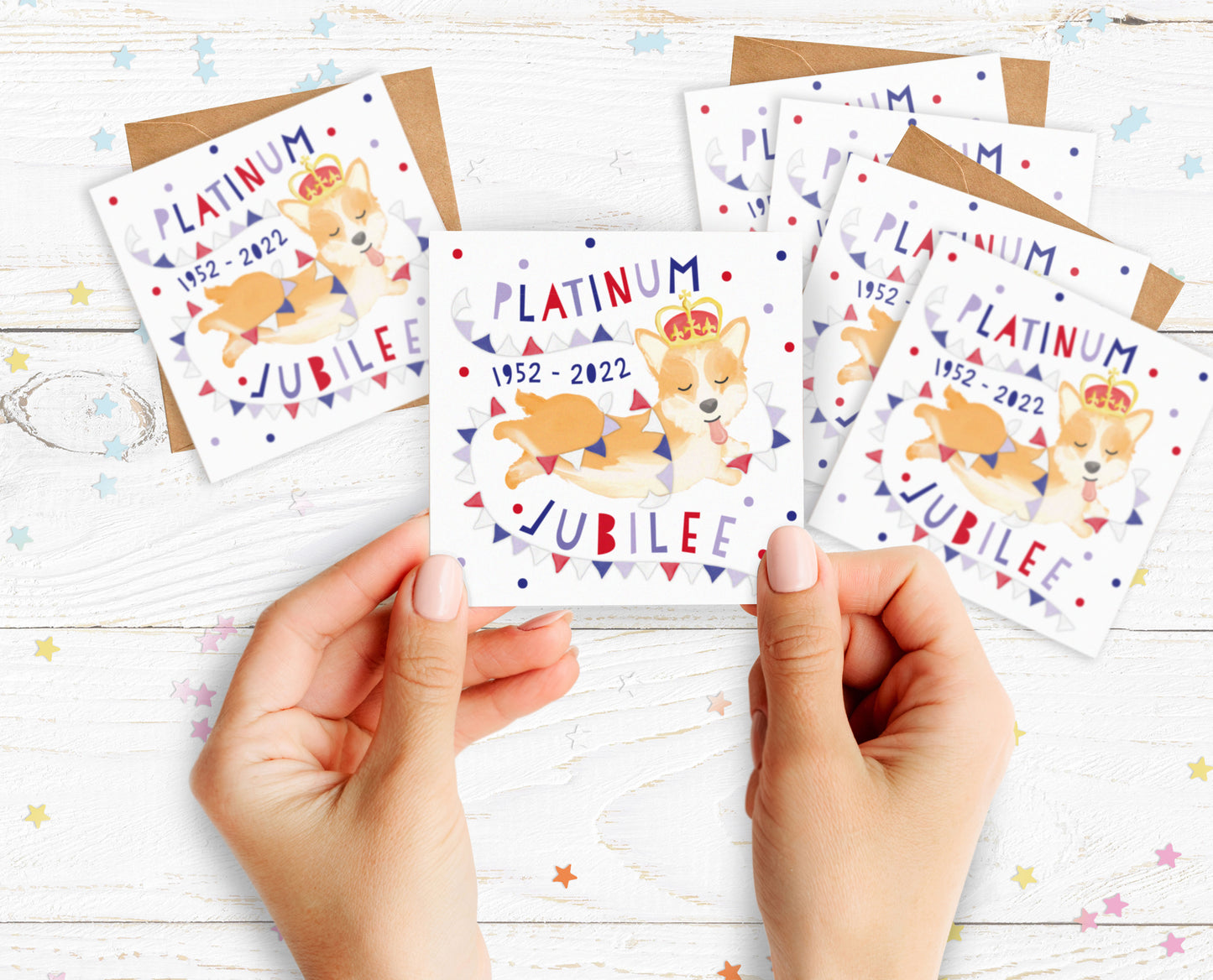 Platinum Jubilee Corgi Mini Cards. Cute Corgi Cards. Royal Design. Queen's Jubilee Celebration Cards. Pack of cards.