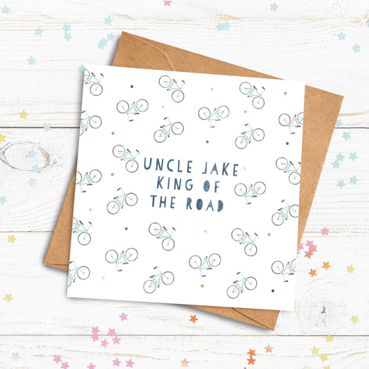 King of the Road Bike Personalised Card. Personalised Father's Day Card. Birthday Card. Send Direct Option.