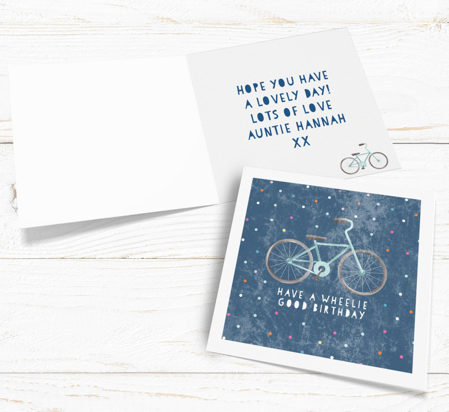 Bicycle Personalised Card. Personalised Father's Day Card. Birthday Card. Send Direct Option.